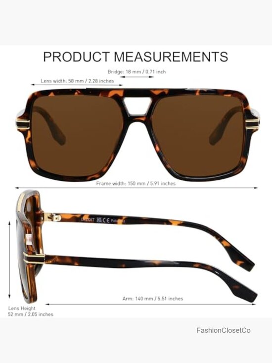 Retro Oversized Square Aviator Sunglasses Women Polarized Trendy Big Large main image 6